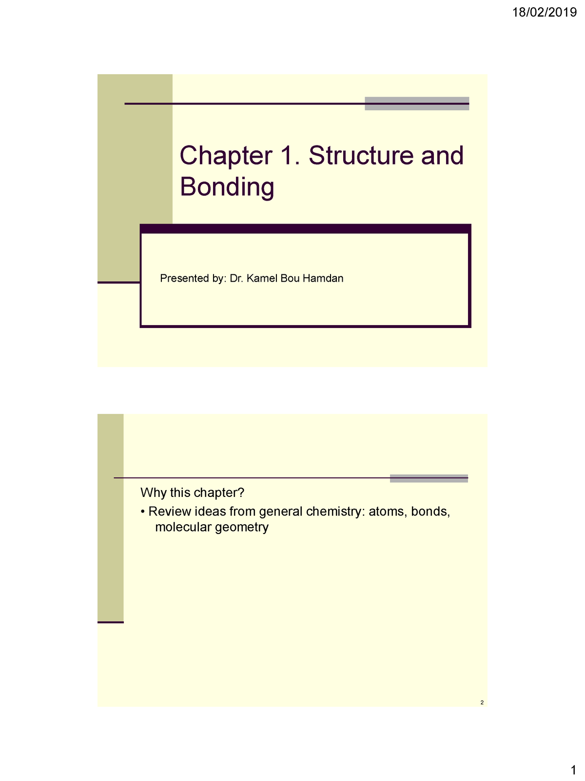 Chapter 01 Structure And Bonding - Chapter 1. Structure And Bonding ...