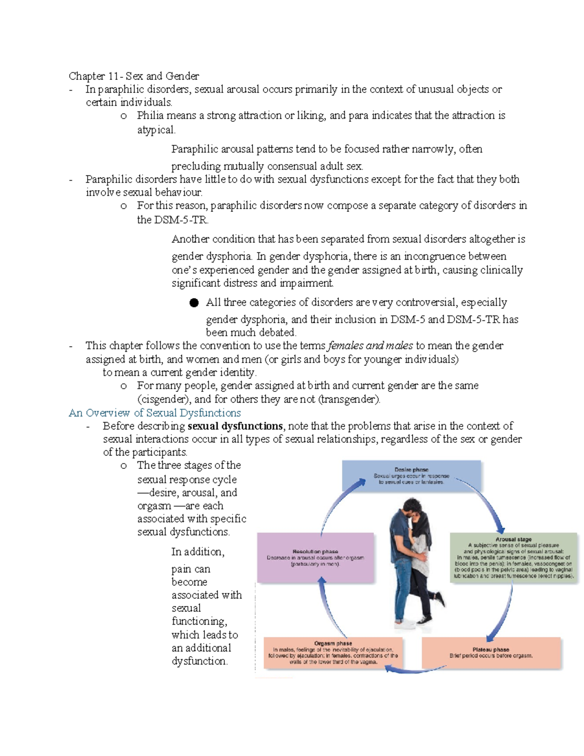 Chapter 11 Reading Chapter 11 Sex and Gender In paraphilic