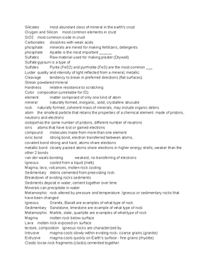 GEO 100 Final Exam Study Guide - Chapter 1: Geology Overview Possible ...