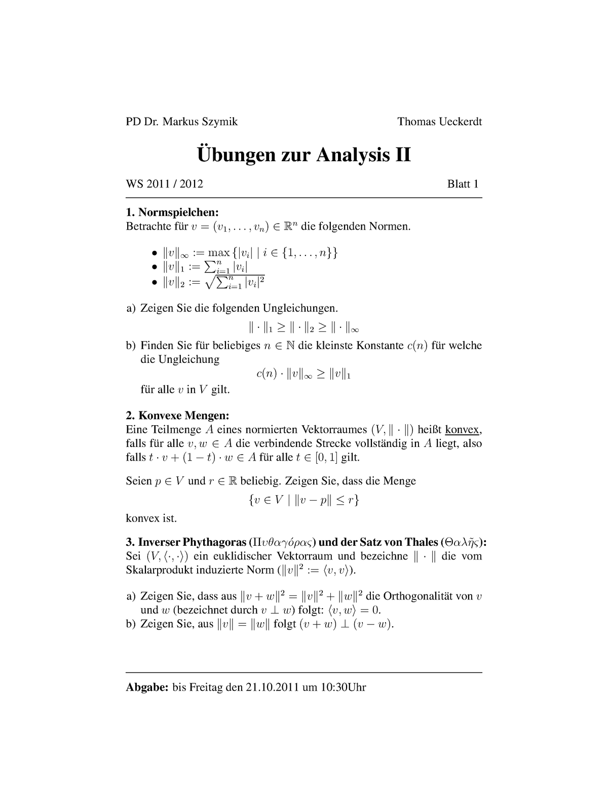 Ubungen Zur Analysis 2 1 12 Pdf Studocu