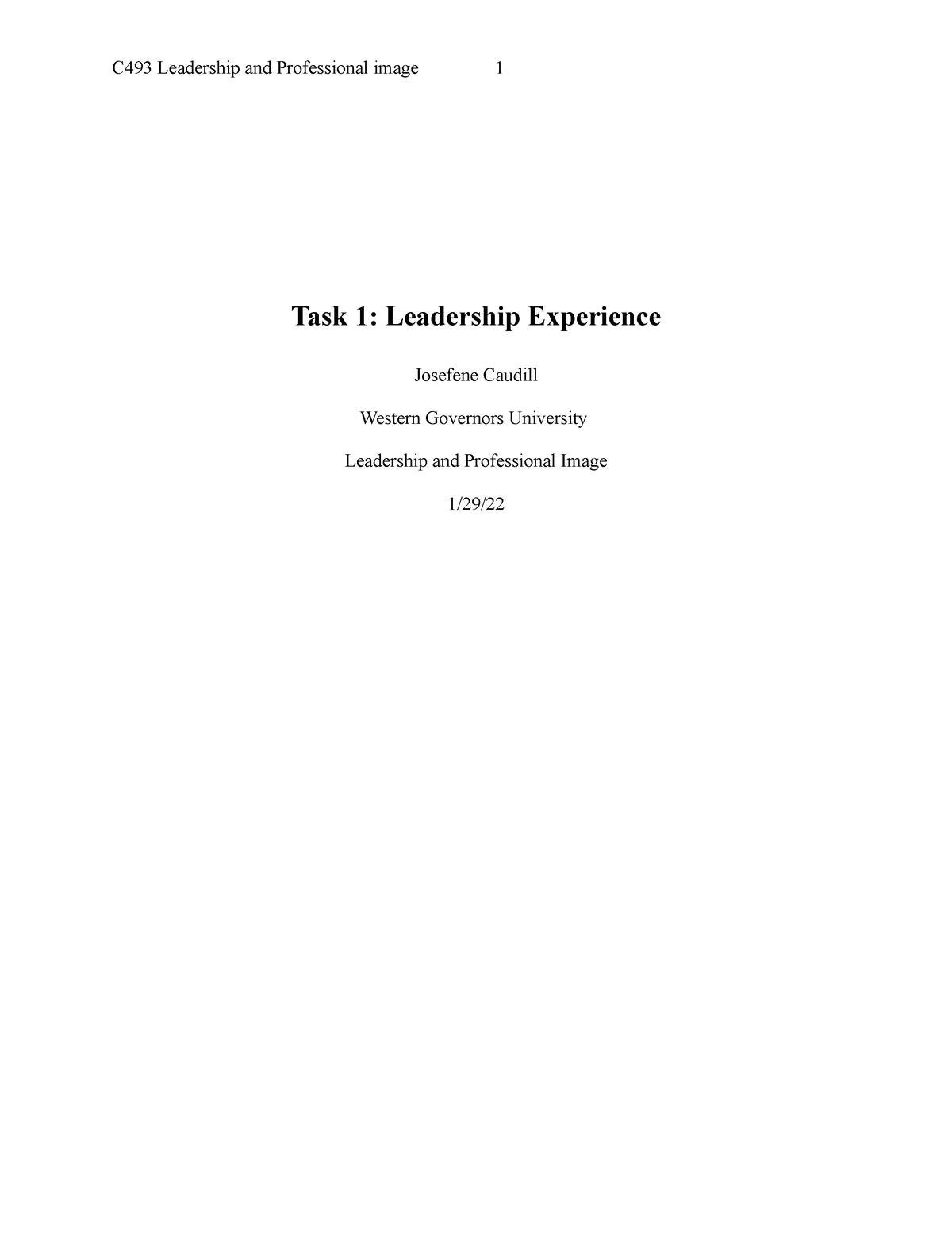 wgu leadership and professional image task 1