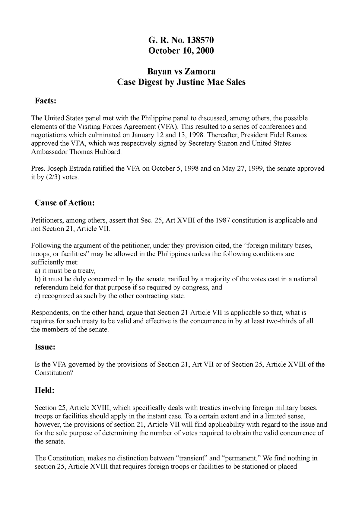 61857117 Bayan V Zamora Case Digest - G. R. No. 138570 October 10, 2000 ...