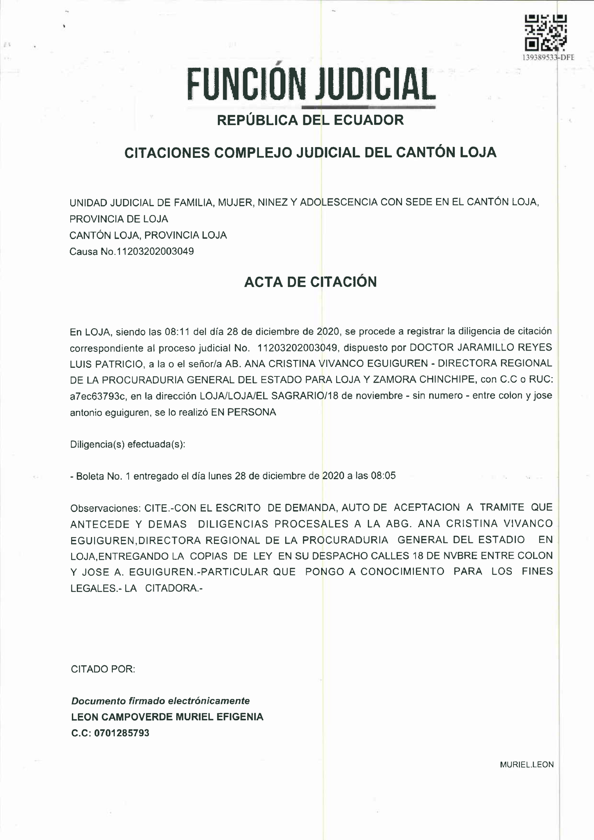 11203-2020-03049 - Modelo de demanda de Acción de Protección, Contestacion  original. - tt¡ - Studocu