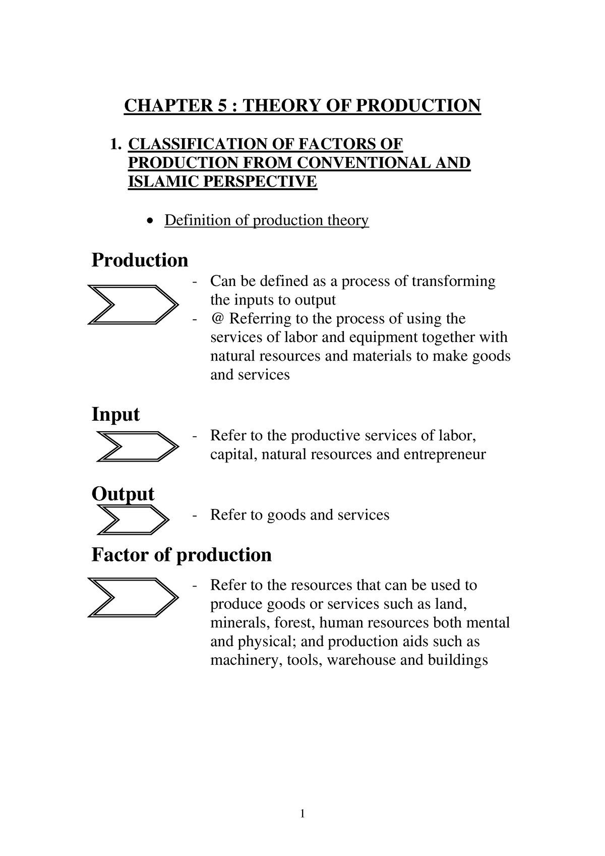 theory of production case study