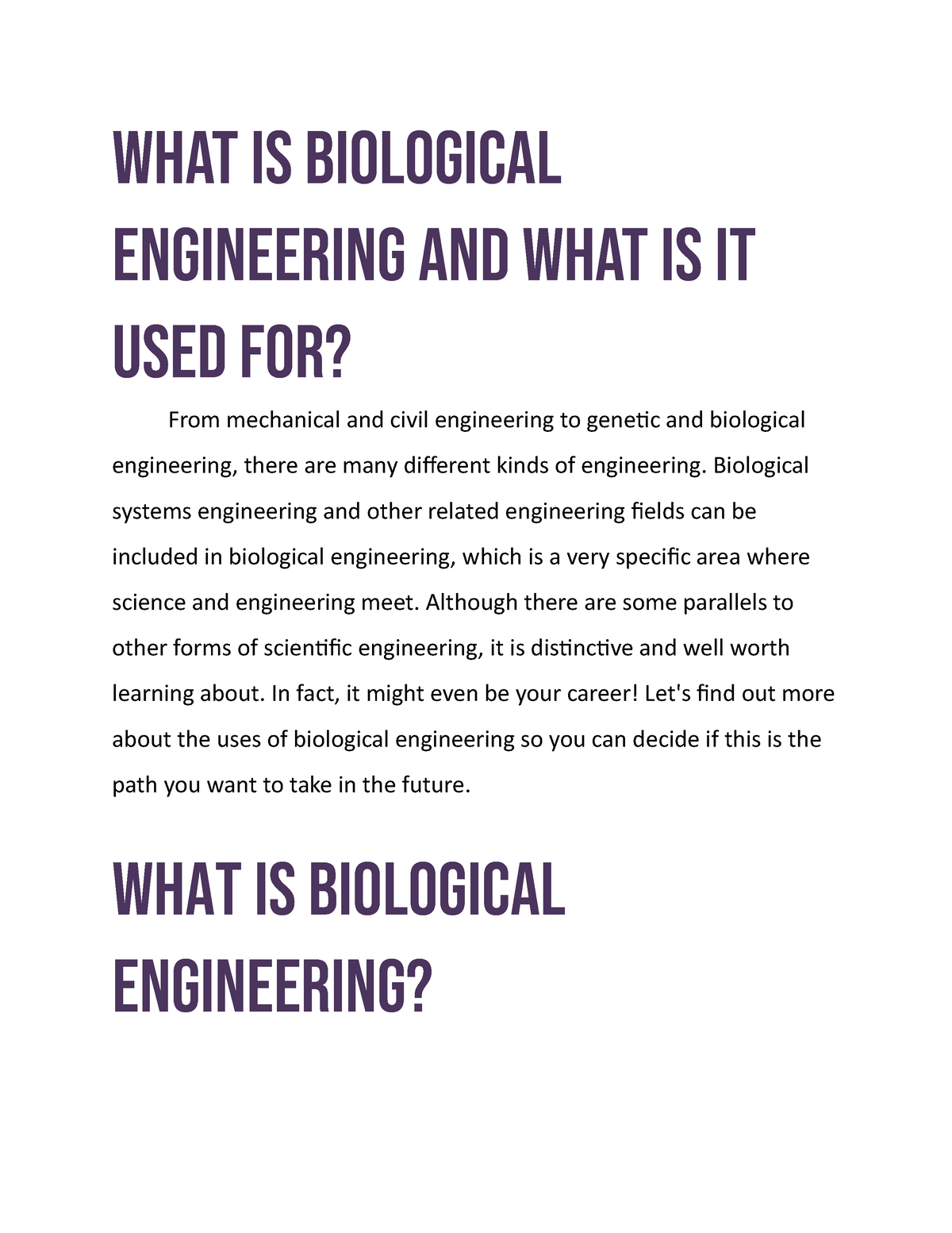 Biological Engineering - Module - What Is Biological Engineering And ...