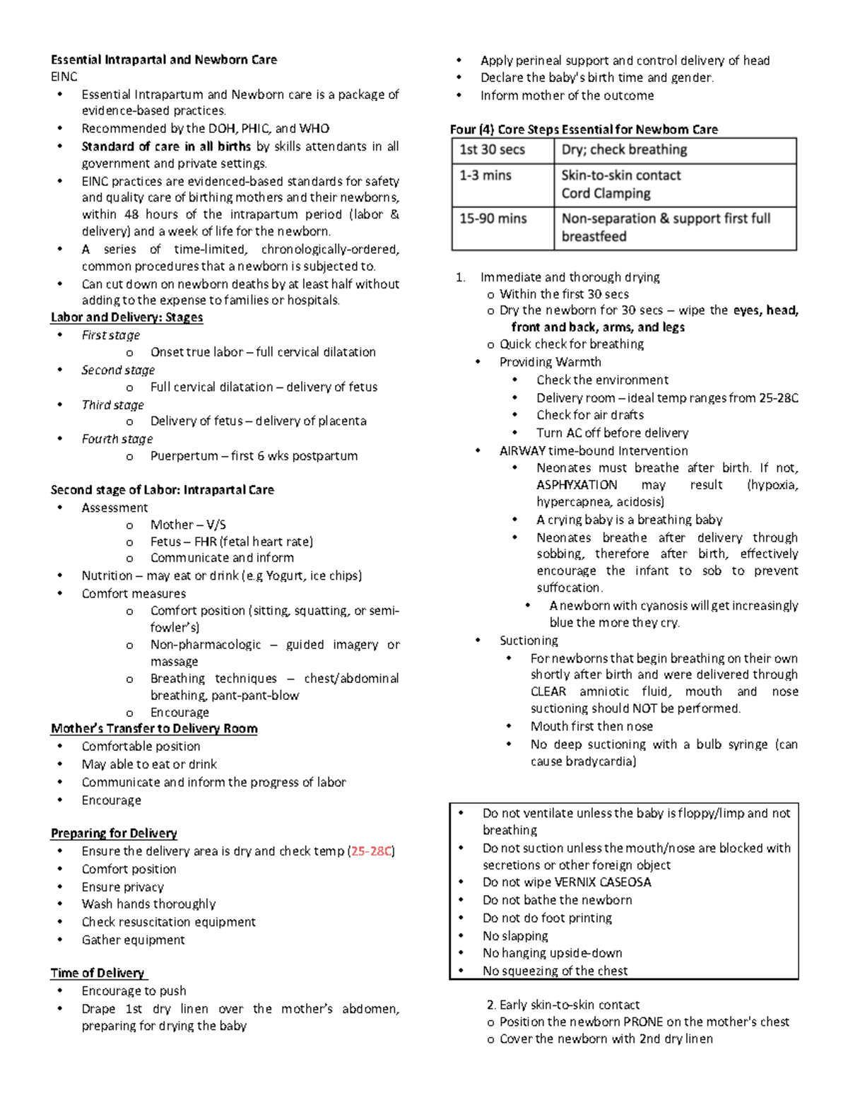 Essential Intrapartal and Newborn Care - Essential Intrapartal and ...