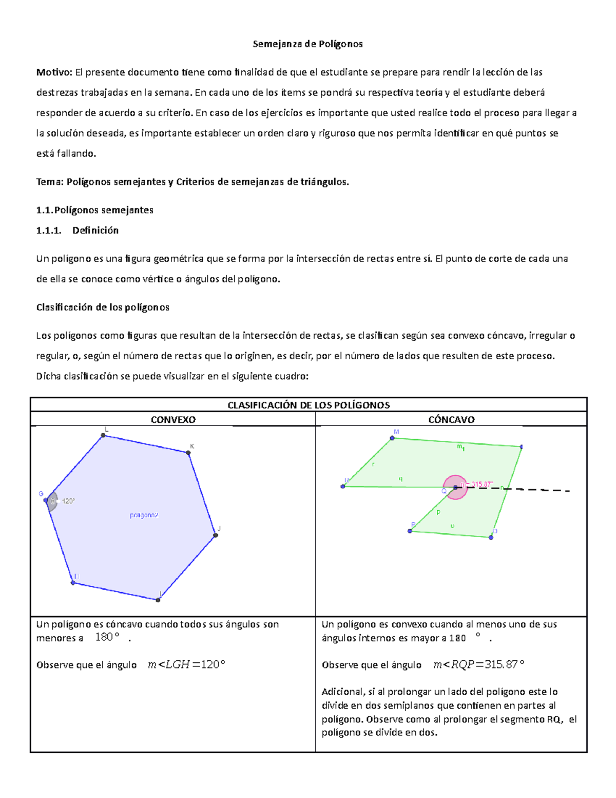 Semejanza De Polígonos Semejanza De Polígonos Motivo El Presente Documento Tiene Como 2859