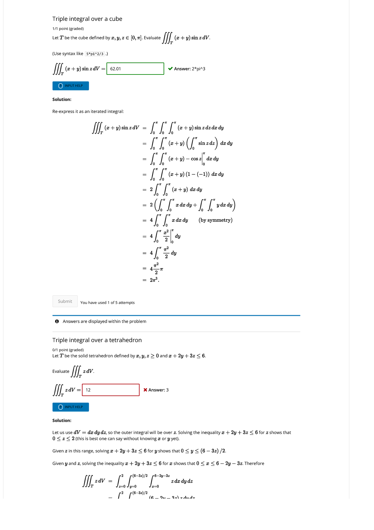 6A Part A Calculus MITx Residential 2 - Answers are displayed within ...