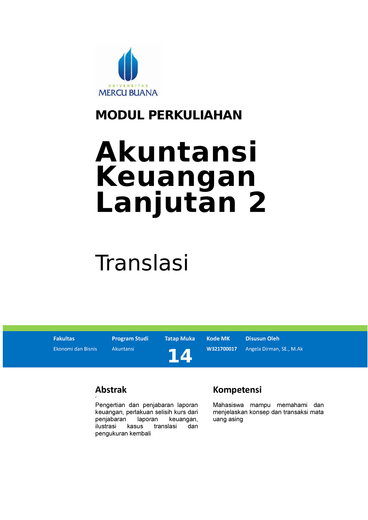 Modul Akuntansi Keuangan Lanjutan II [TM15] - MODUL PERKULIAHAN ...