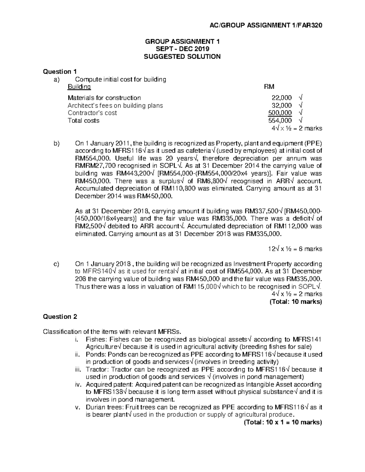 September 2019 (A) - Common test - AC/GROUP ASSIGNMENT 1/FAR GROUP ...