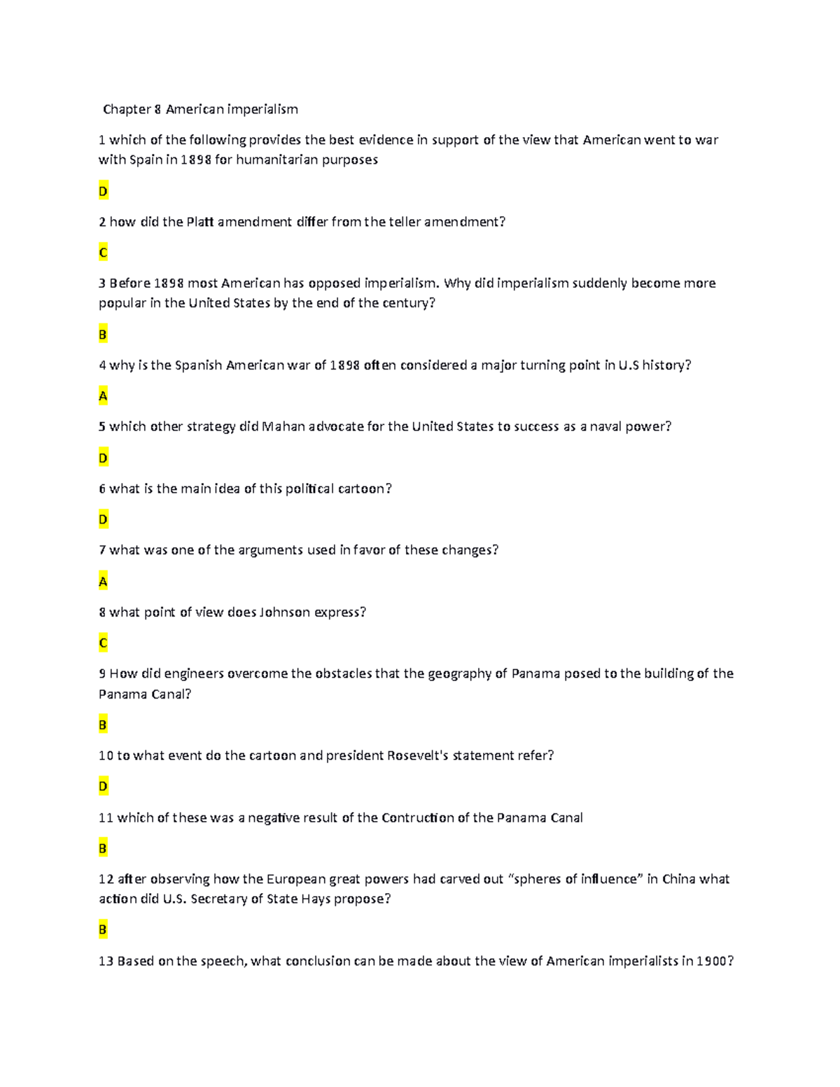 Chapter 8 Imperialism - Chapter 8 American Imperialism 1 Which Of The ...