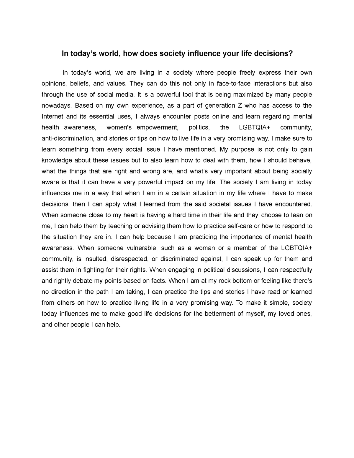 how to become a better person essay