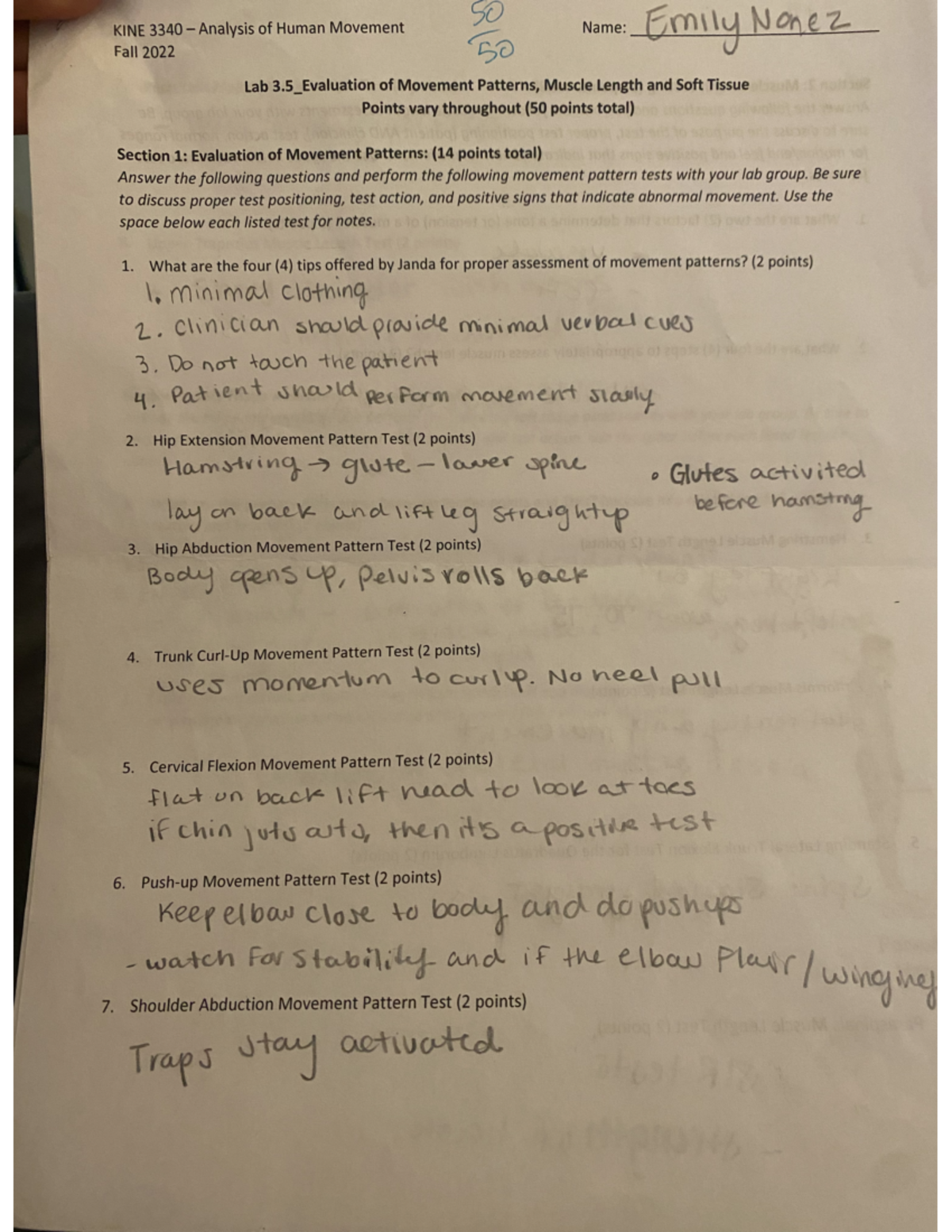 Lab 2 - lab assignment - KINE 3340 - Studocu