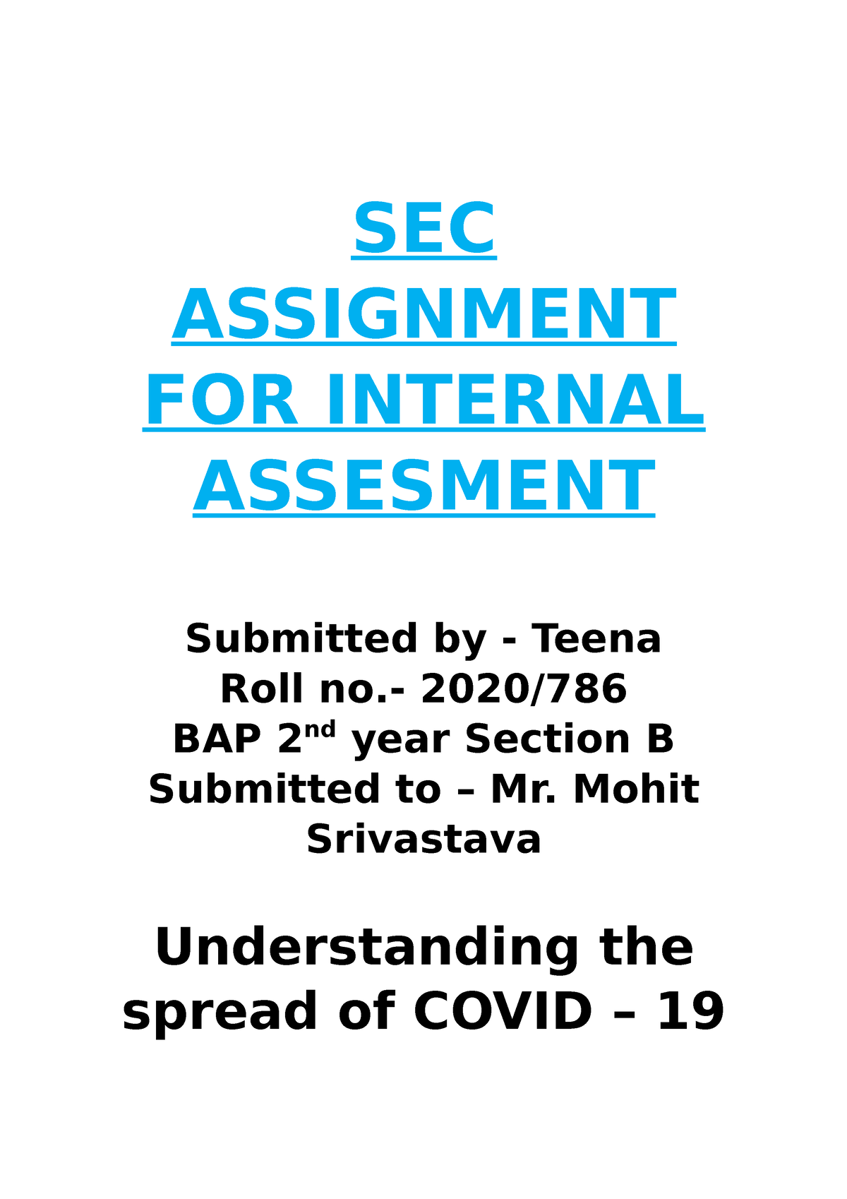 assignment of note sec