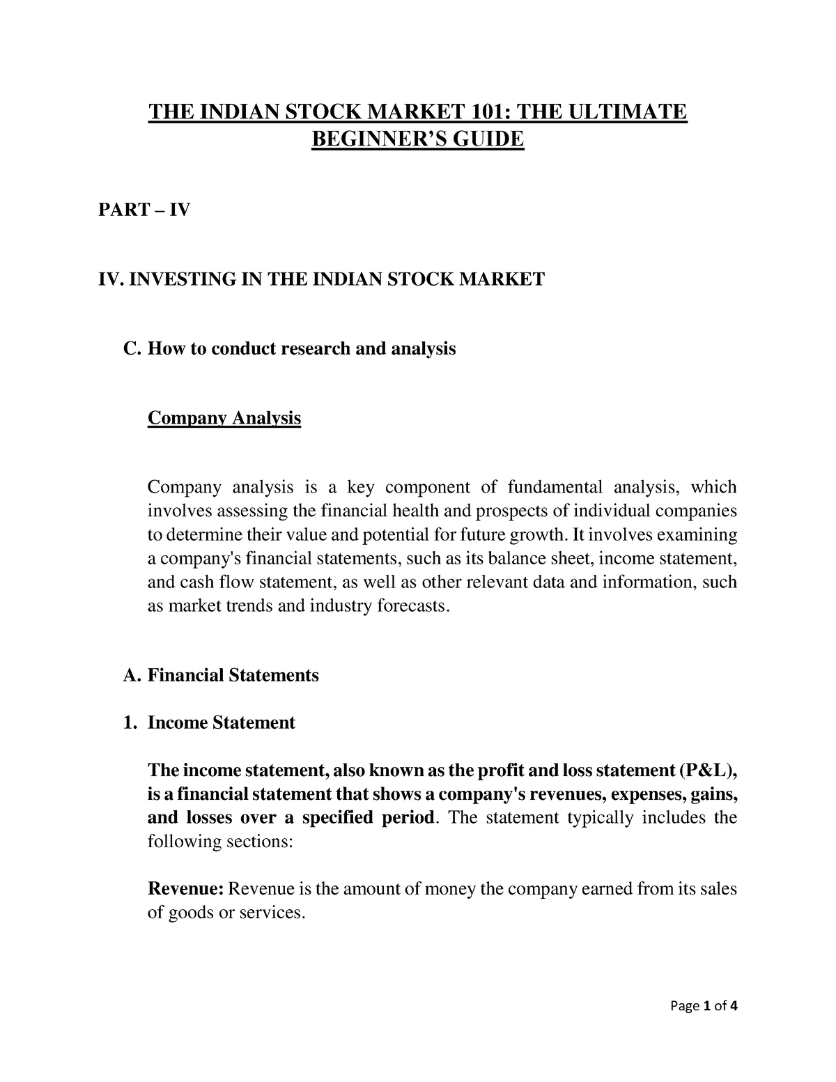 indian stock market research paper