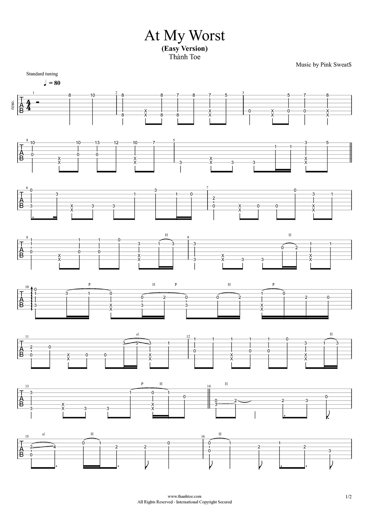 at-my-worst-guitar-tab-at-my-worst-easy-version-th-nh-toe-music