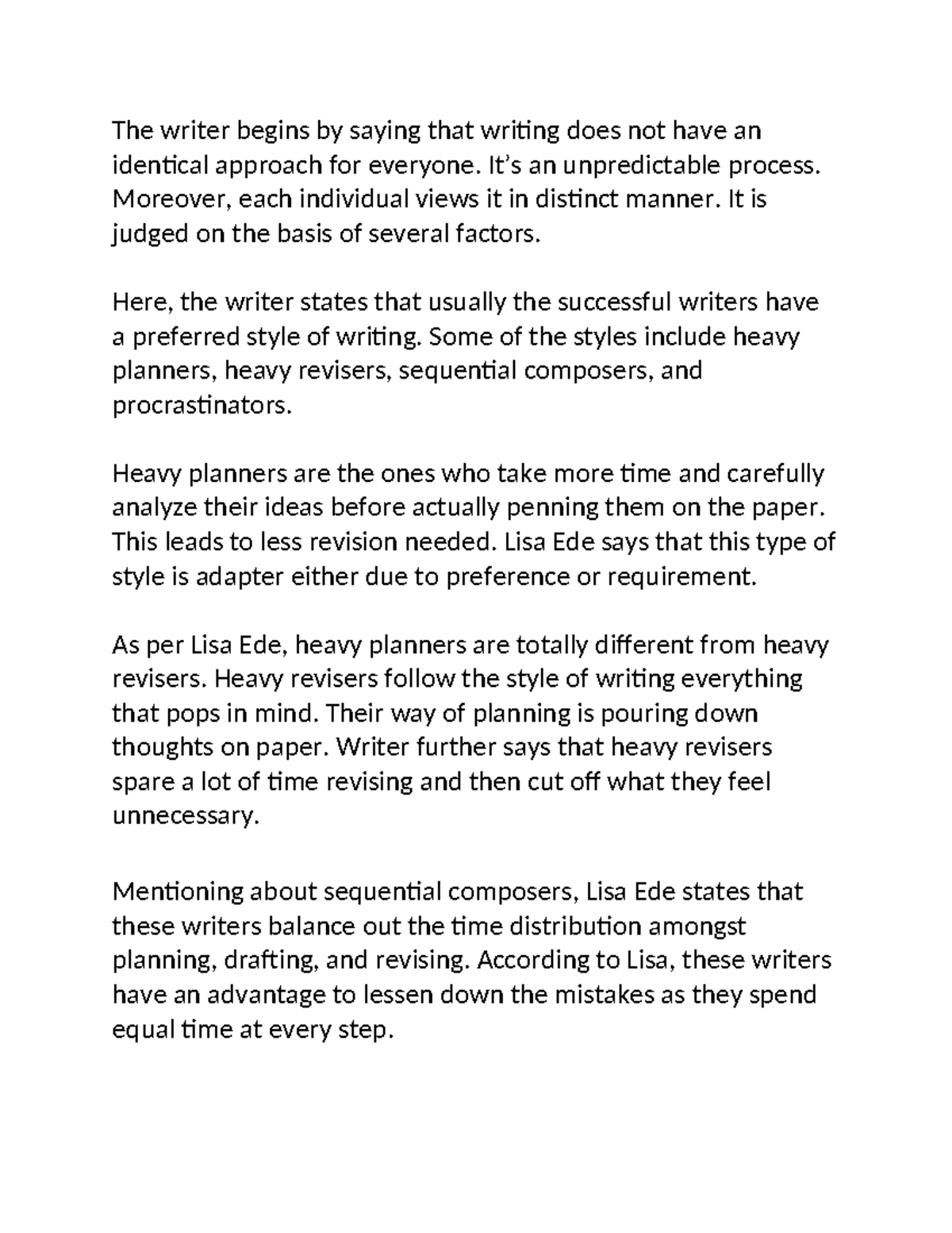 Annotation - Summer 2023 - The writer begins by saying that writing ...