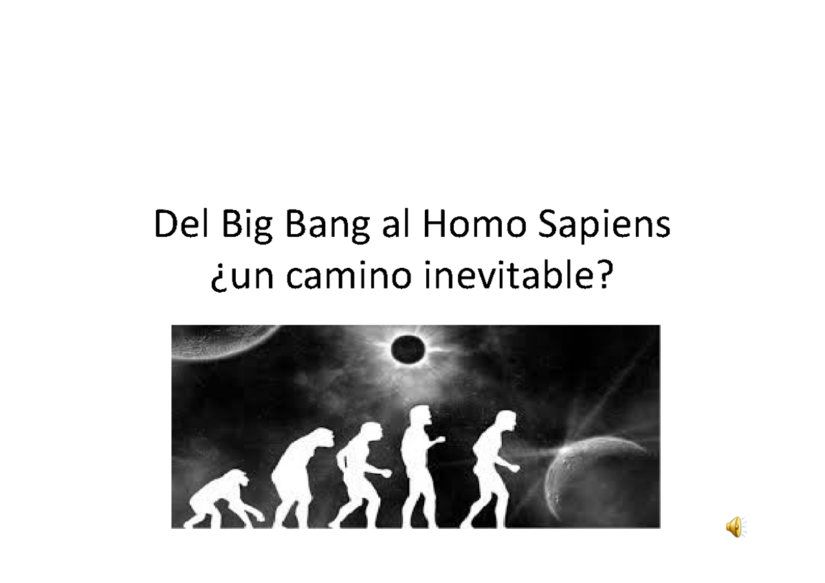 Del Big Bang al HS - antropologia diapo - Del Big Bang al Homo Sapiens
