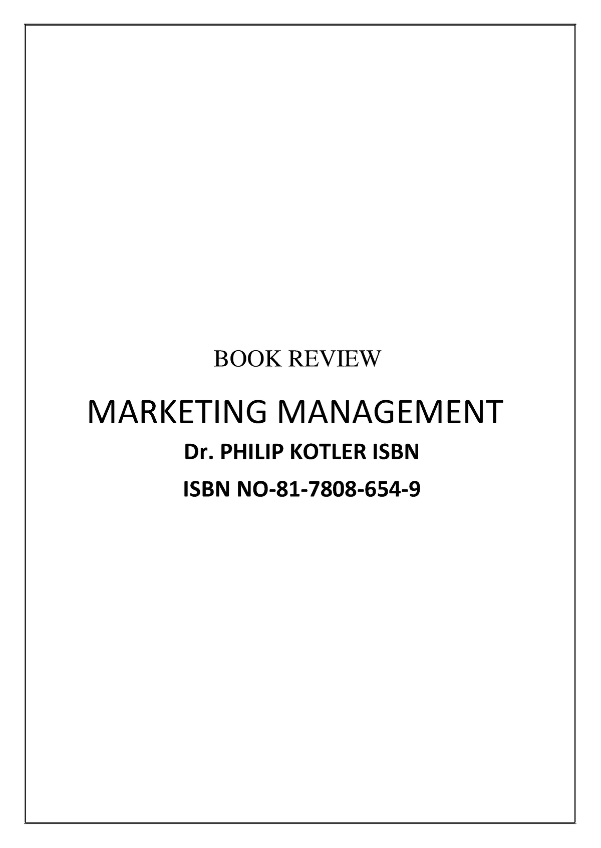 marketing book review pdf