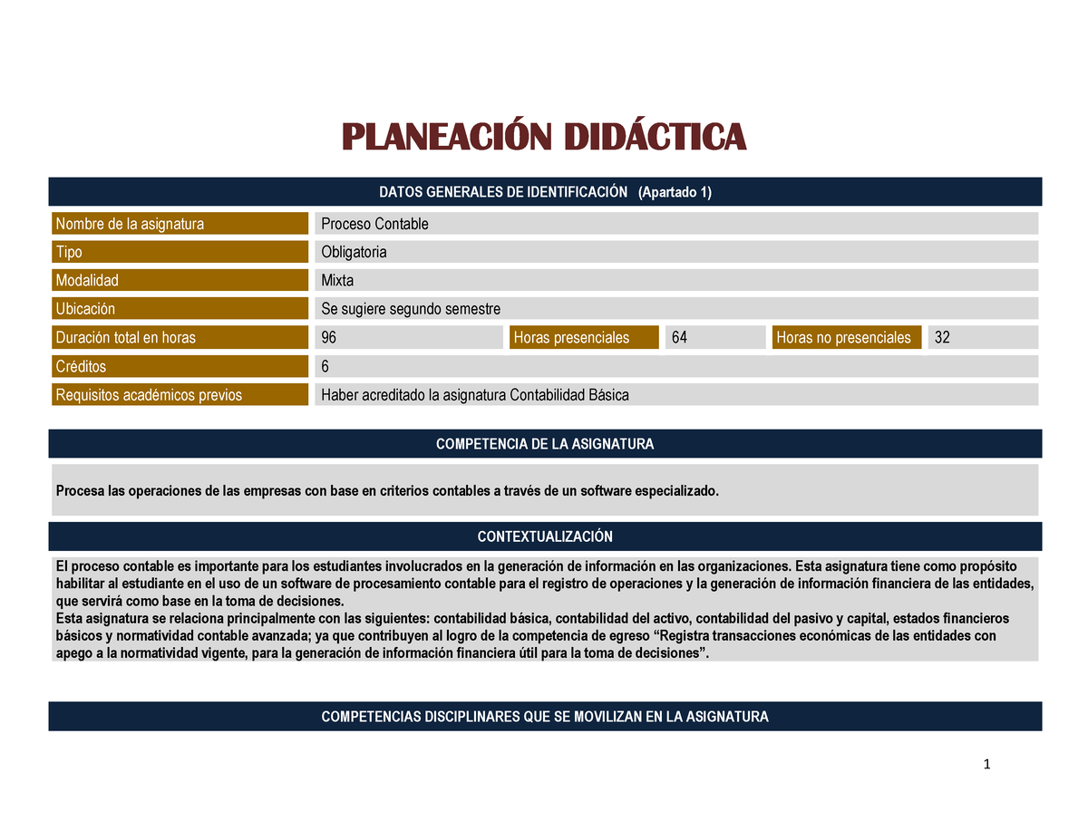 PD Proceso Contable - Contabilidad - PLANEACI”N DID¡CTICA DATOS ...