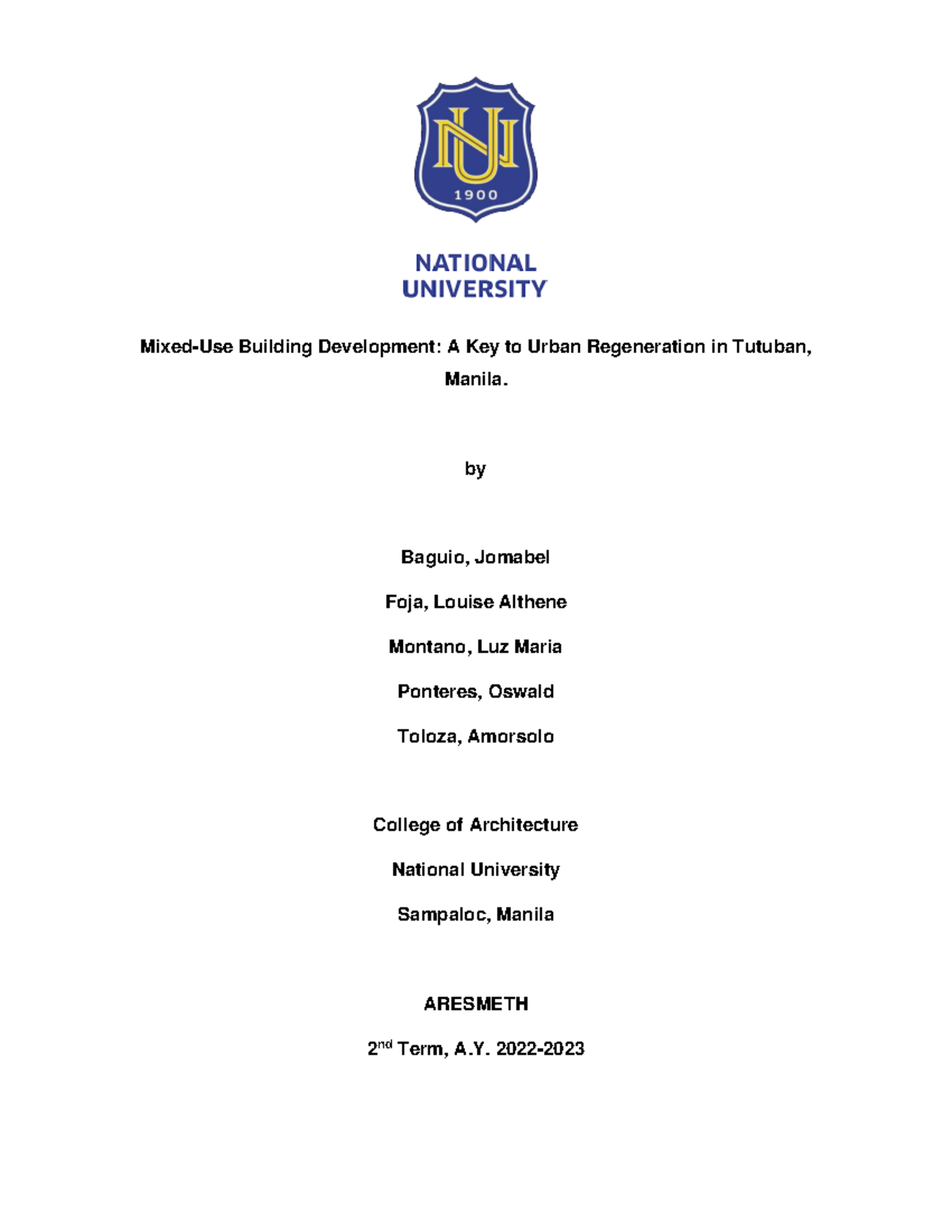 Group 3 Background of the Study 1 - Mixed-Use Building Development: A ...