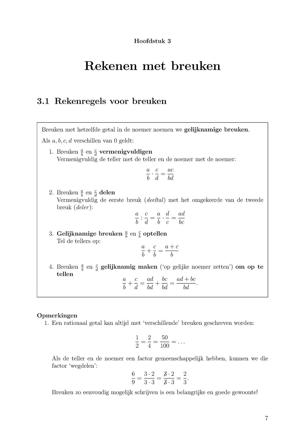 Module 0 H03 Rekenen Met Breuken - Hoofdstuk 3 Rekenen Met Breuken 3 ...