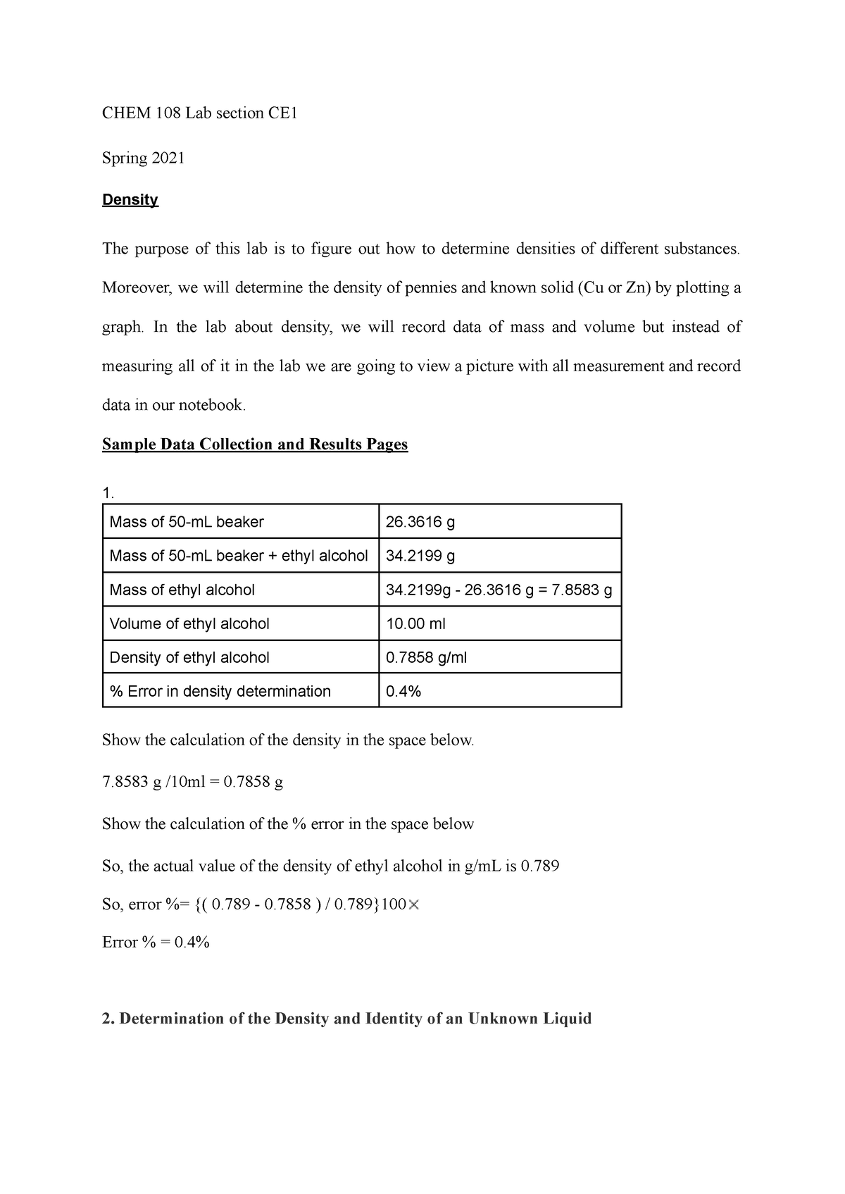 Untitled Document - Density - CHEM 108 Lab Section CE Spring 2021 ...