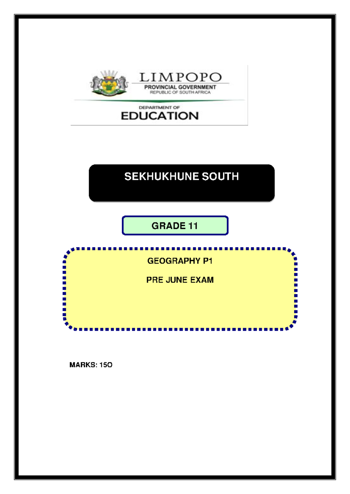 Pre June Examination Geog Gr 11 2024 Sekhukhune South Geography P Pre June Exam Grade 1 1