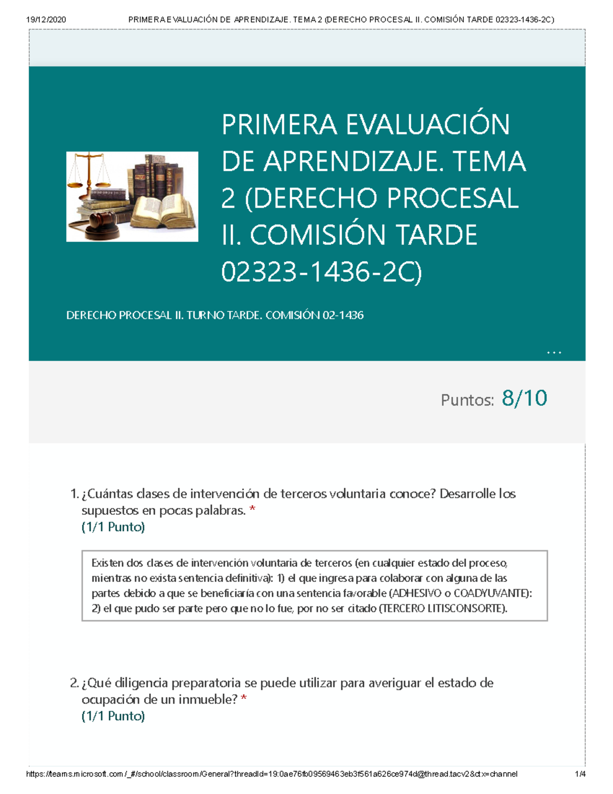 1ER Parcial - Puntos: 8/ PRIMERA EVALUACIÓN DE APRENDIZAJE. TEMA 2 ...