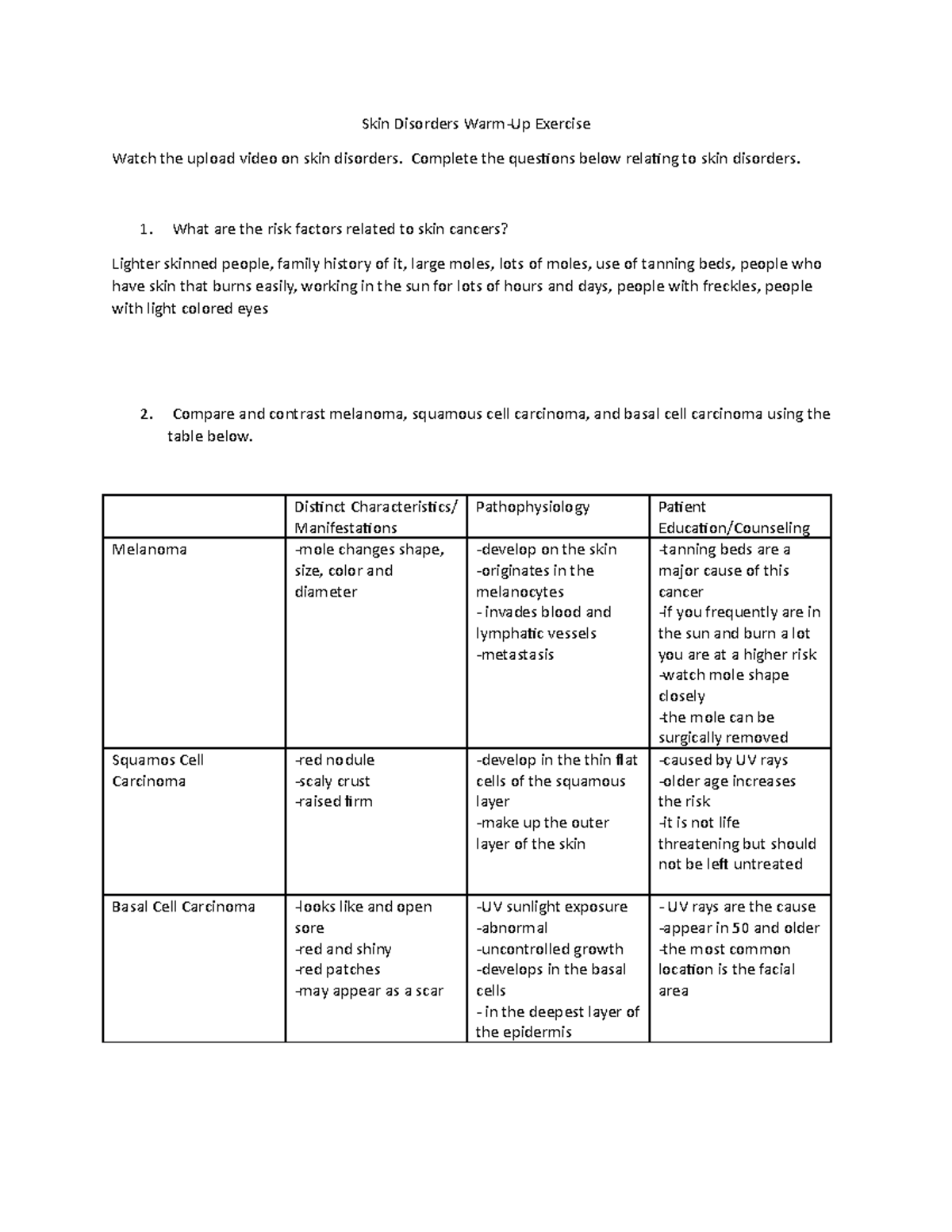 skin-disorders-preclass-worksheet-2-skin-disorders-warm-up-exercise