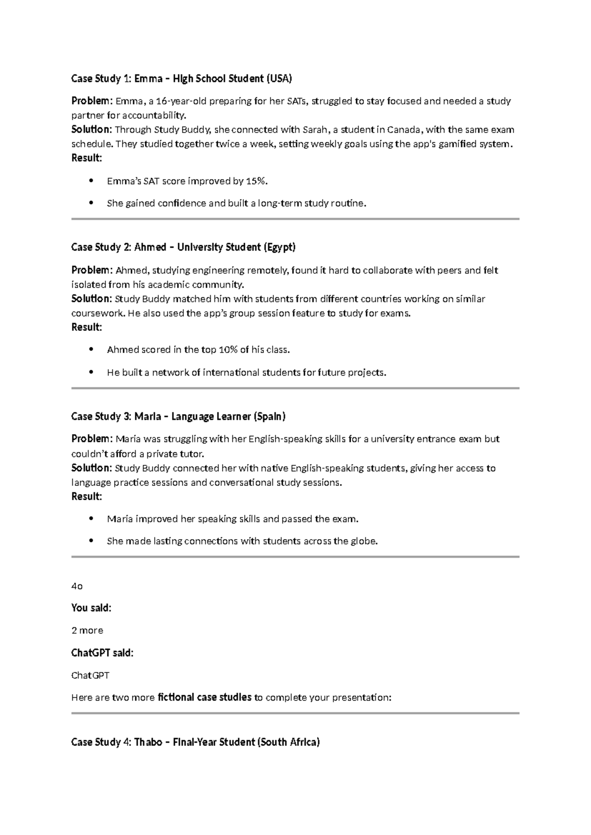 Case Study 1 - Case Studies - Case Study 1: Emma – High School Student ...