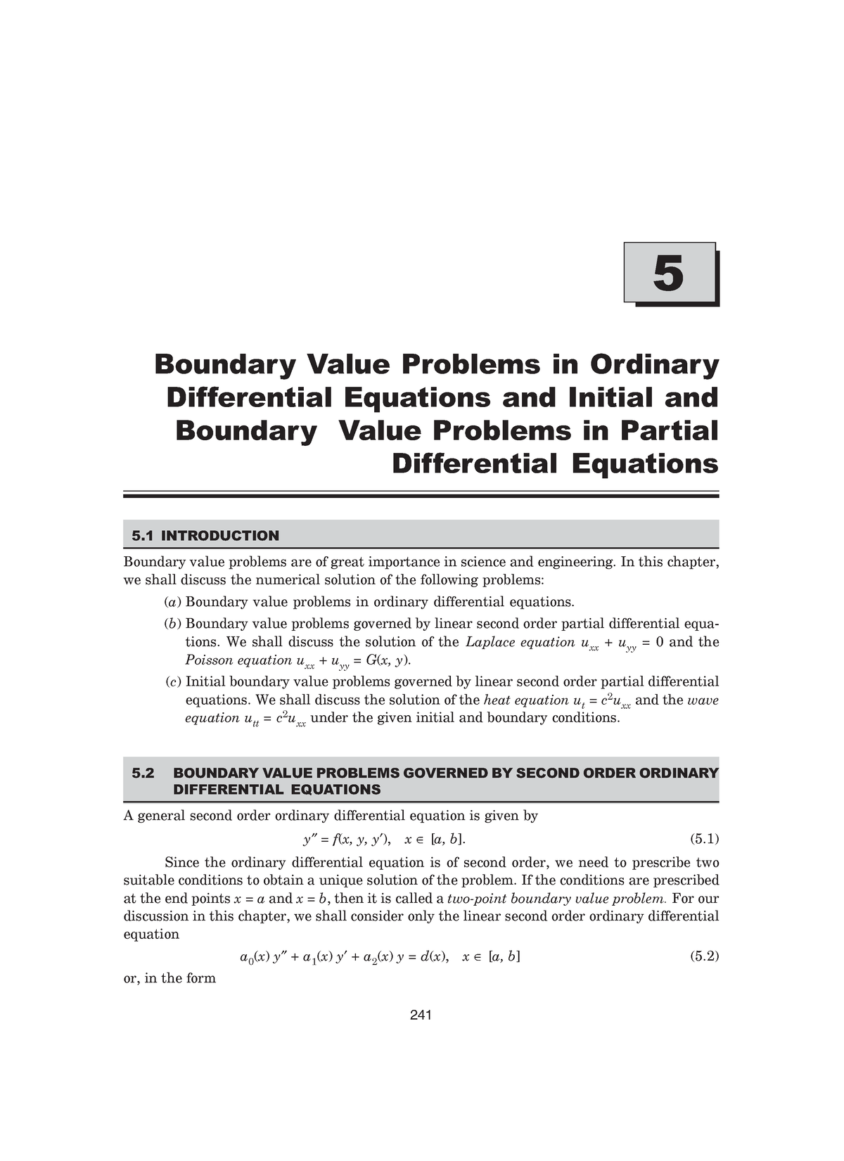 Numerical Methods 5- BOUNDARY VALUE PROBLEMS - ####### 241 5 Boundary ...