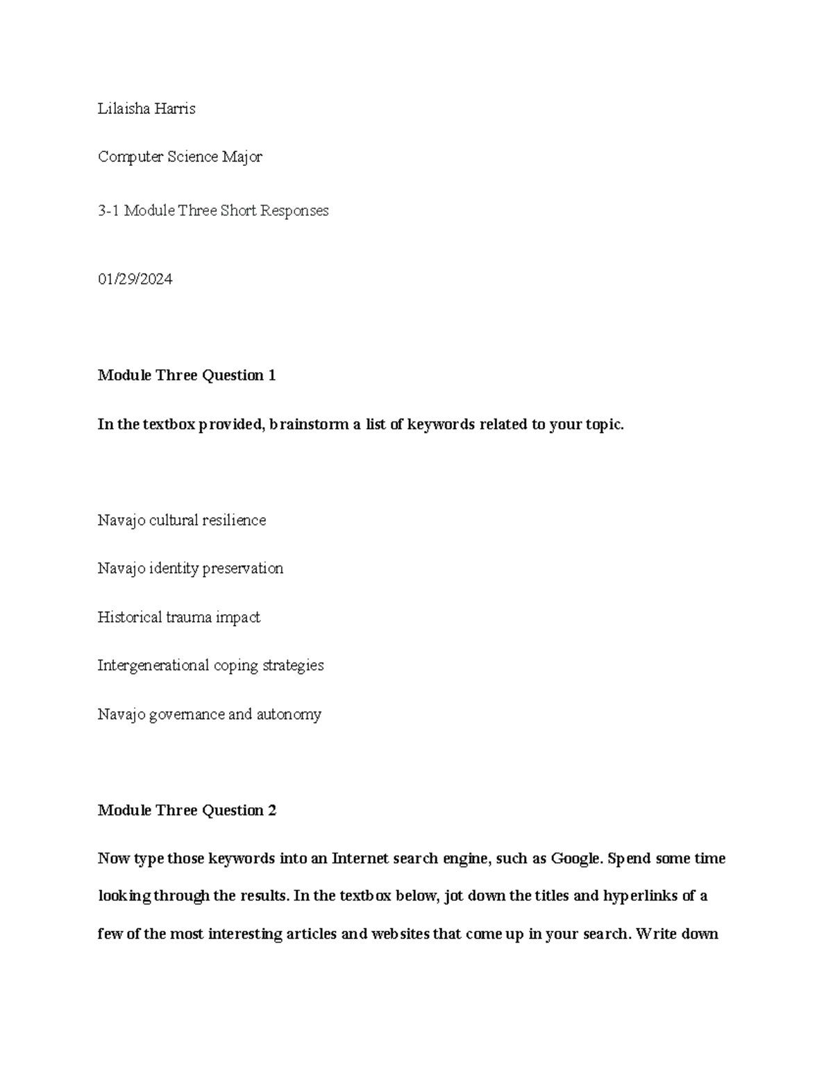 3-1+Module+3+short+responses - Lilaisha Harris Computer Science Major 3 ...
