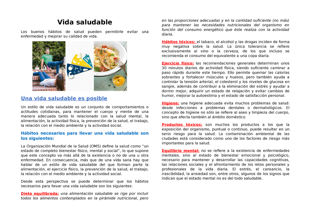 Diptoco Vida Saludable - Vida Saludable Los Buenos Hábitos De Salud ...