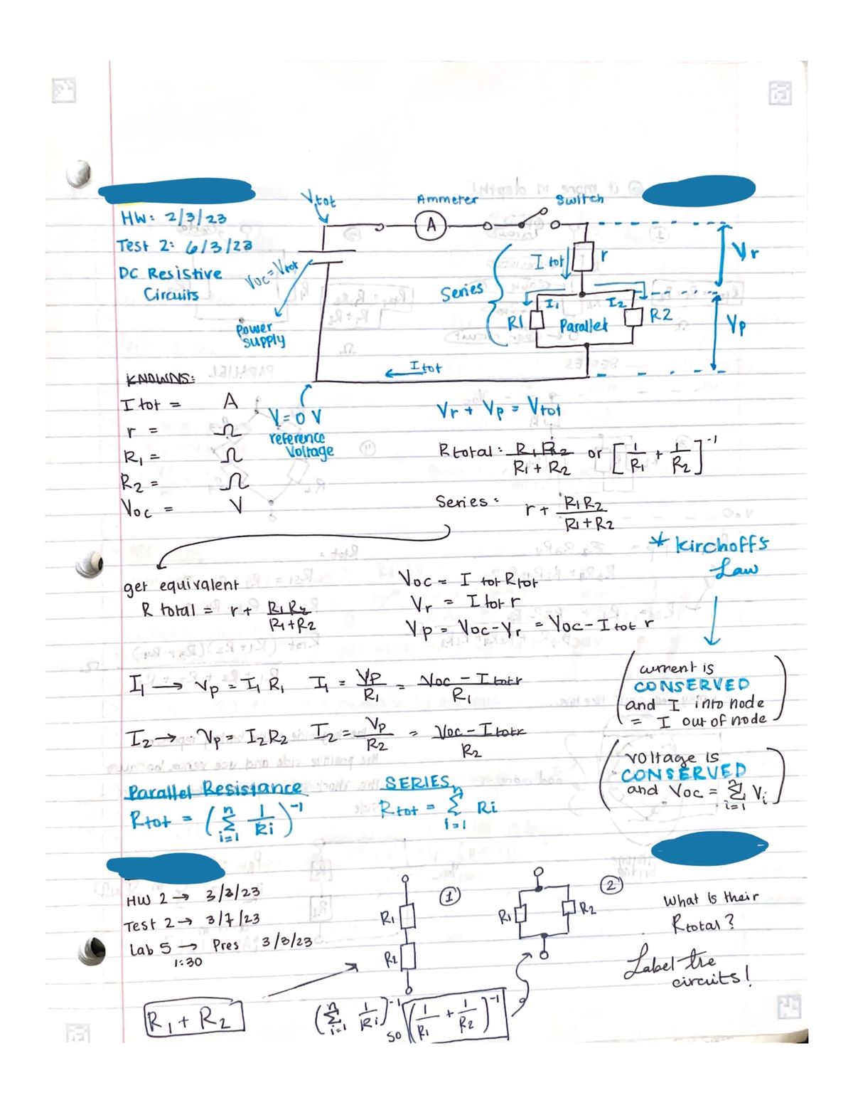 Physics - Resistive Circuits - PH 1113 - Studocu