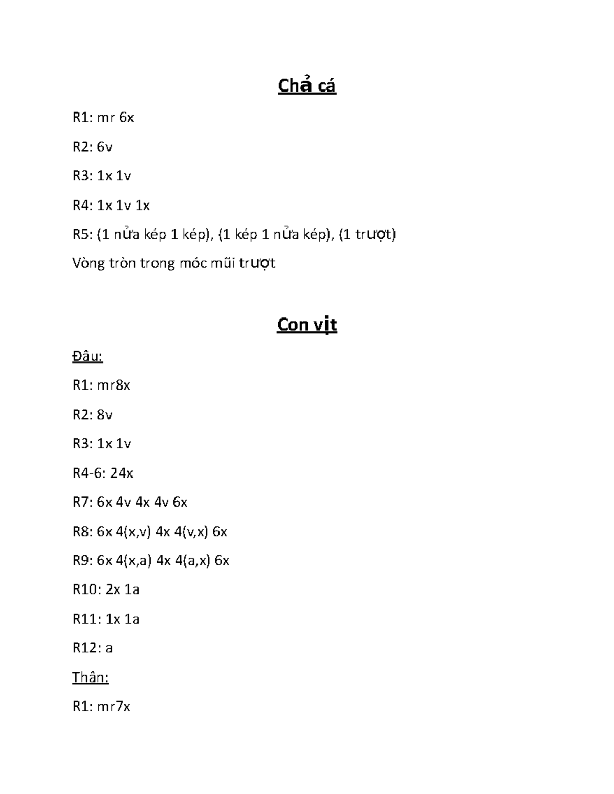 Chart - Ch ảcá R1: mr 6x R2: 6v R3: 1x 1v R4: 1x 1v 1x R5: (1 n ửa kép ...