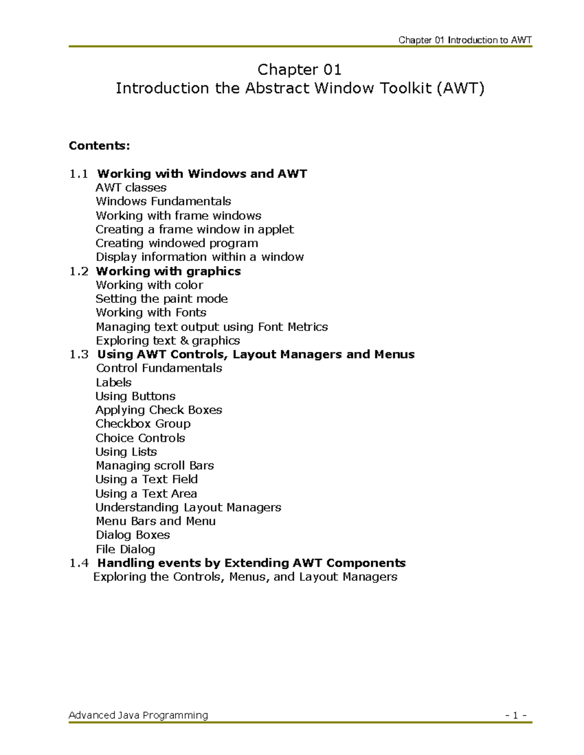 Ajp Notes Chapter 01 - Chapter 01 Introduction The Abstract Window ...