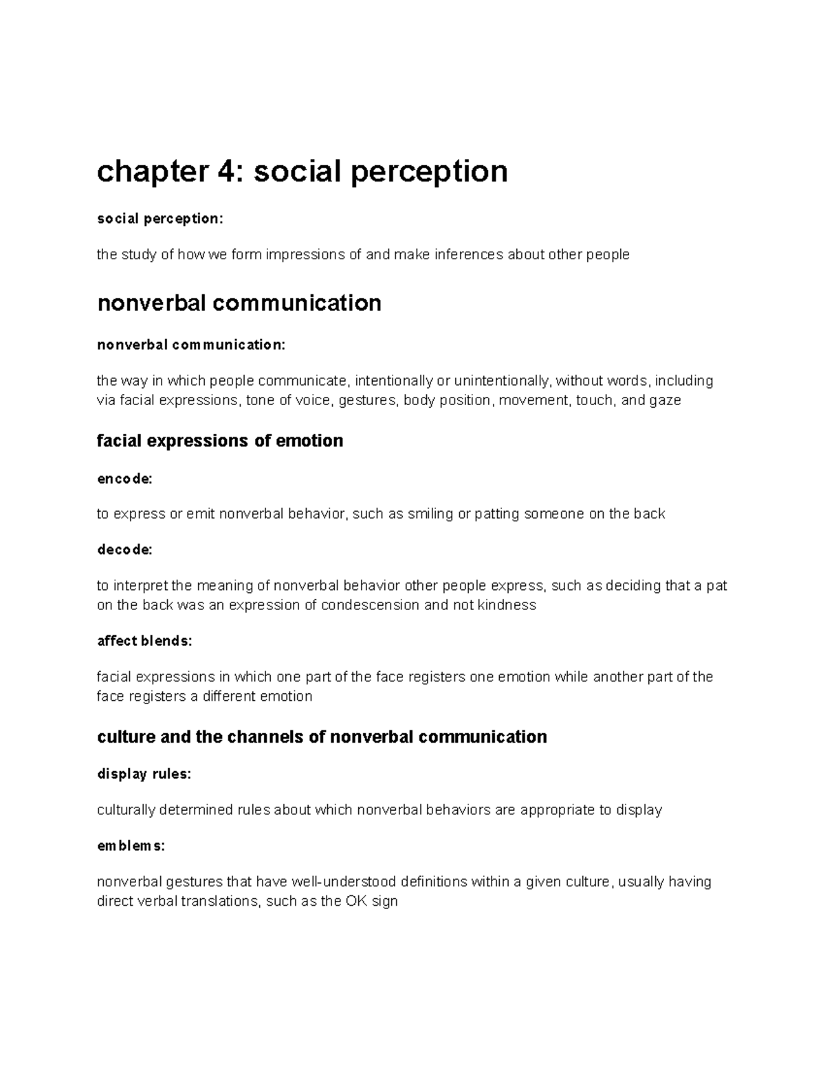 Chapter 4 social perception copy - chapter 4: social perception social ...
