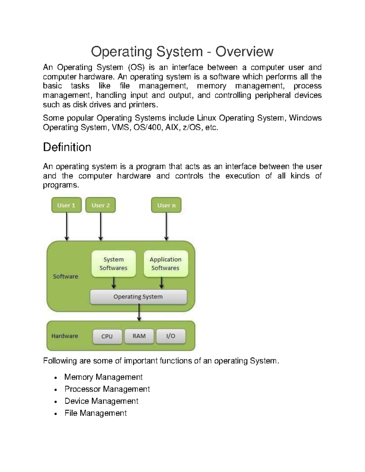 OS1 Mayank Sharma - notes - Operating System - Overview An Operating ...