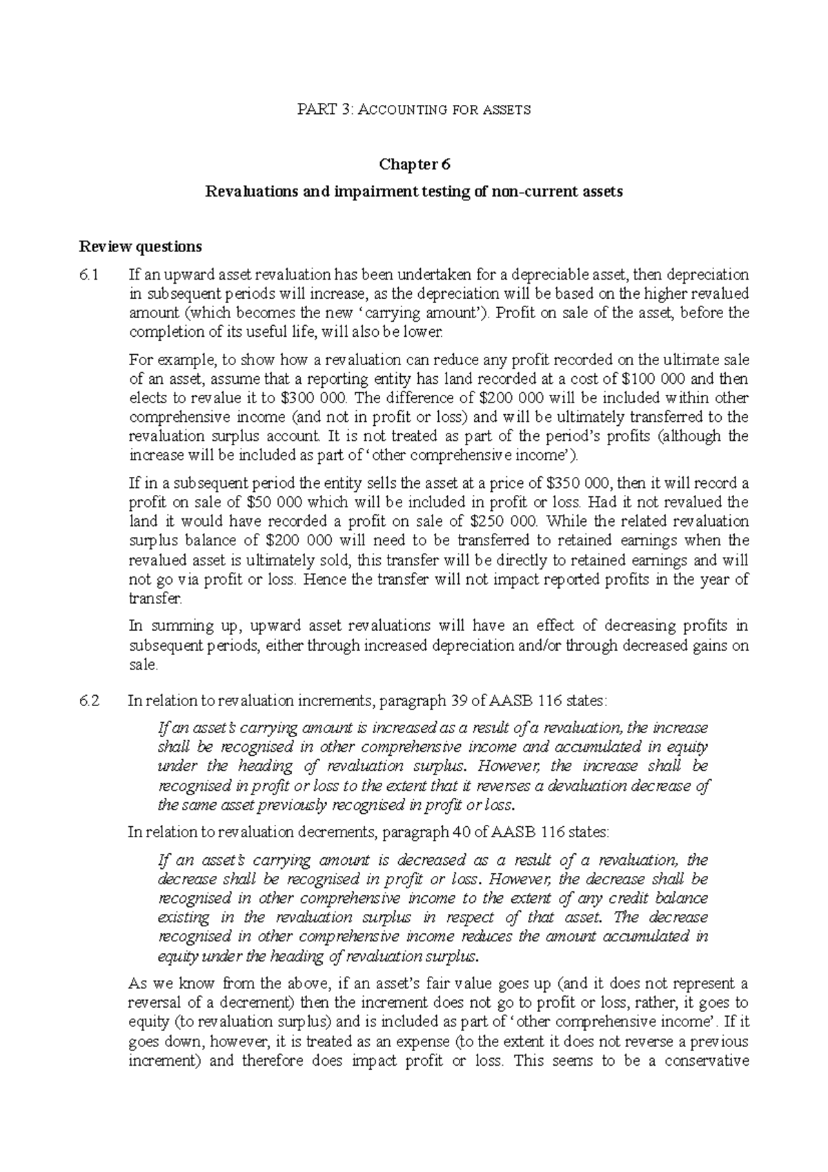 Chapter 6 - Lecture notes 6 - PART 3: ACCOUNTING FOR ASSETS Chapter 6 ...
