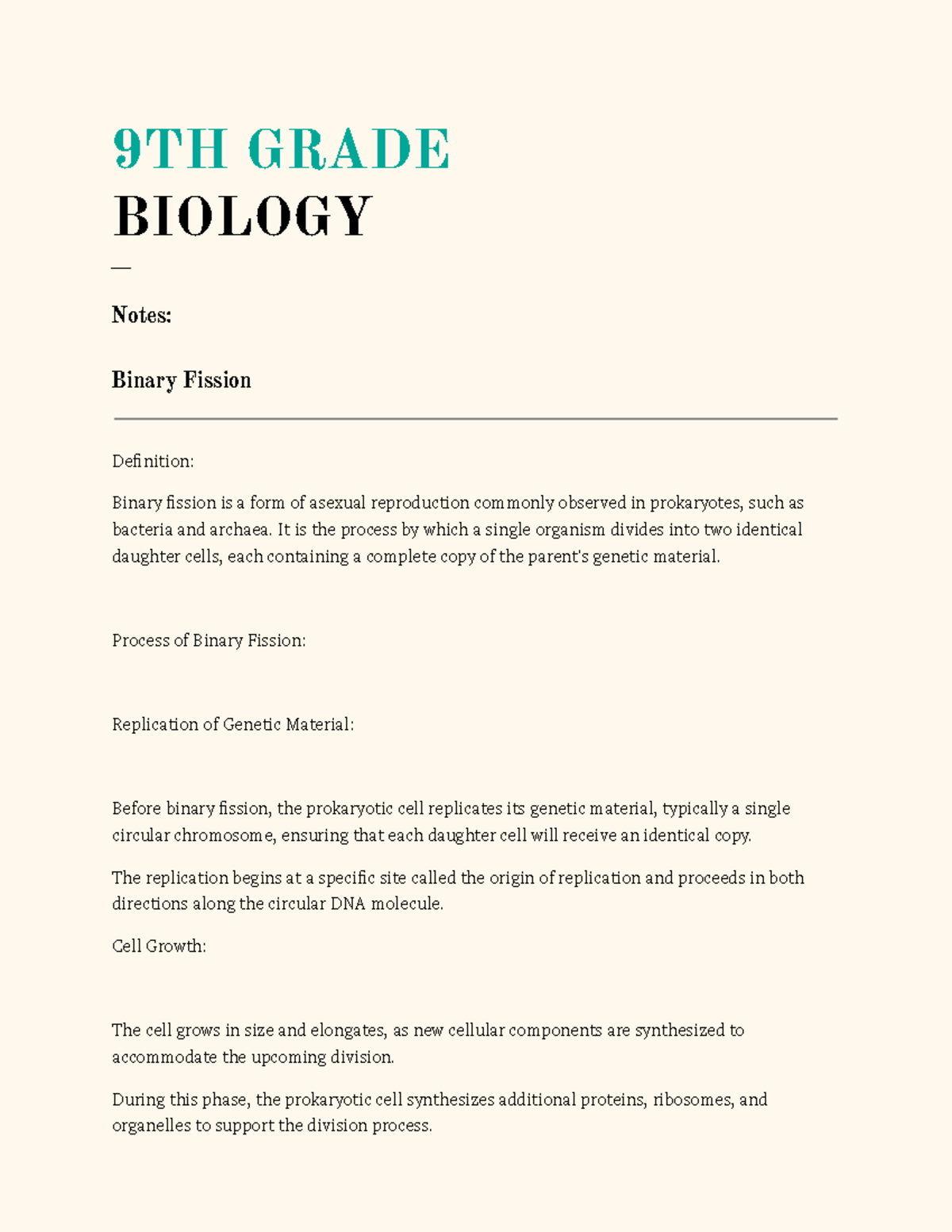Binary Fission in Prokaryotes Definition Process Advantages and