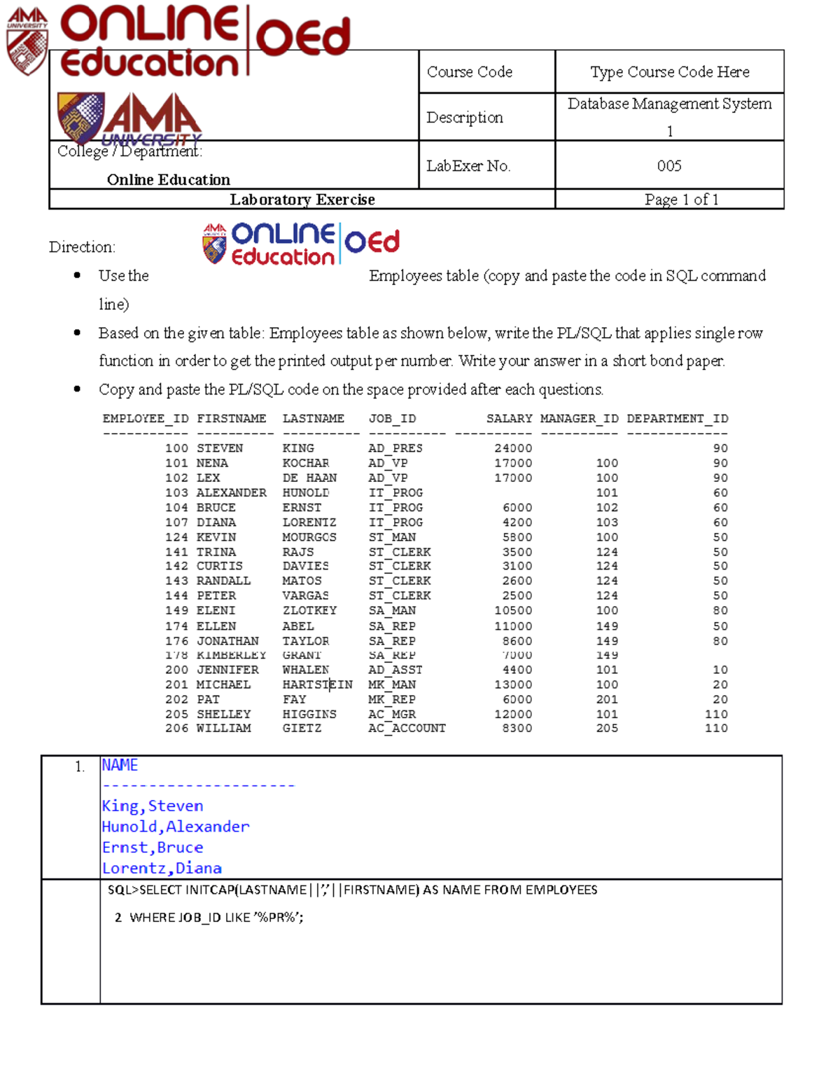 AMA IT6202 LAB 005 - Course Code Type Course Code Here Description ...