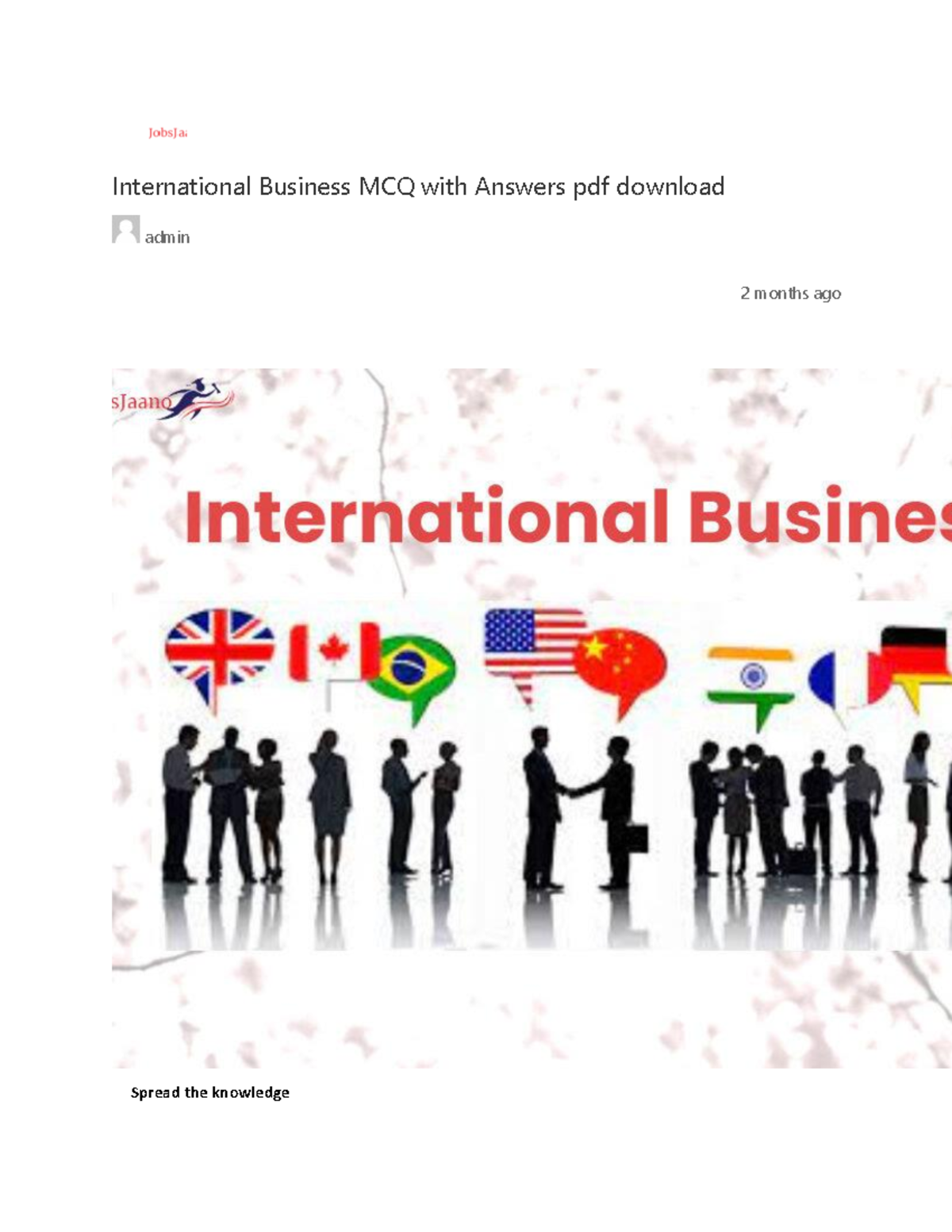 (Exam) IB. Sjshehsisosjsjdhdg - JobsJaano International Business MCQ ...