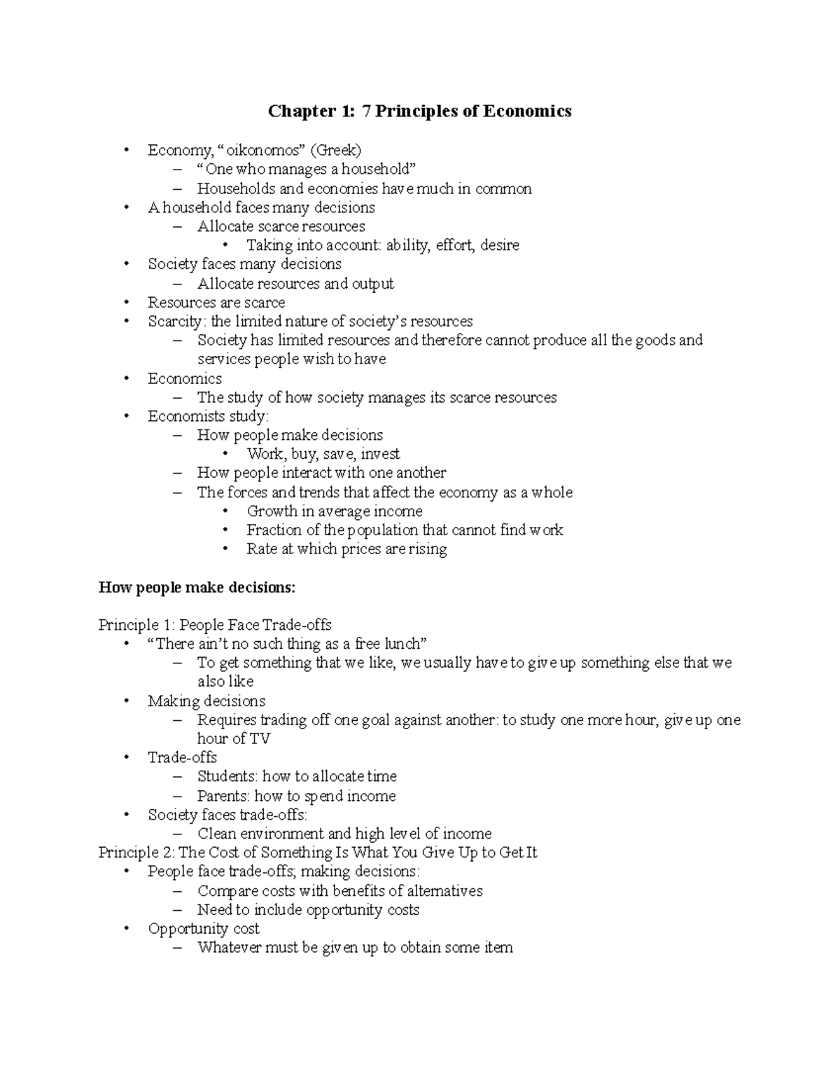 ECON 1200 - Chapter 1 - 7 Principles of Economics - Chapter 1: 7 ...