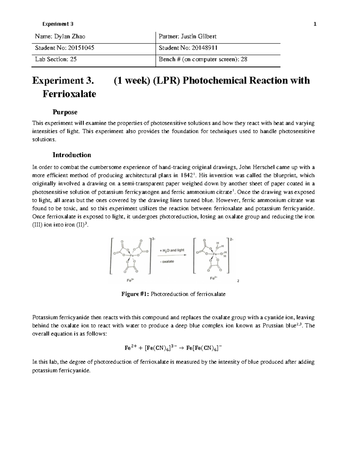 Photochemical Reaction with Ferrioxalate - Warning: TT: undefined ...