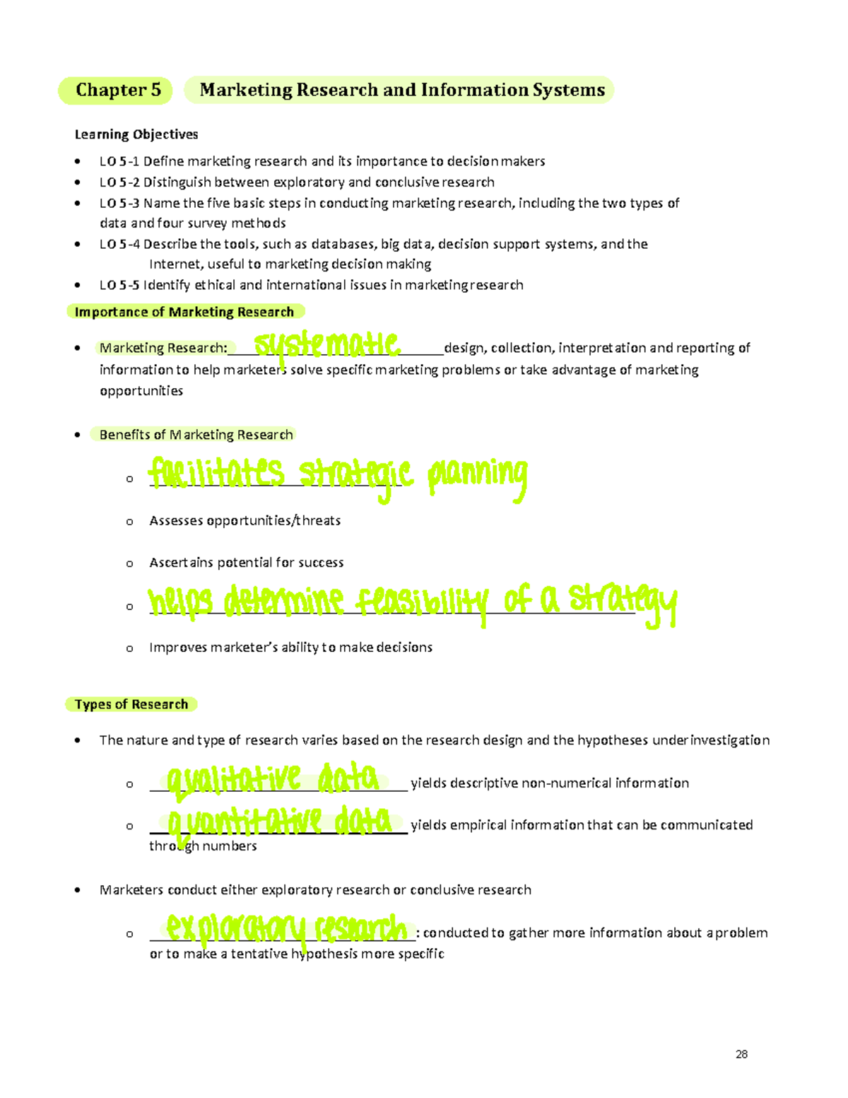 Chapter 5 Marketing Information Management Quizlet