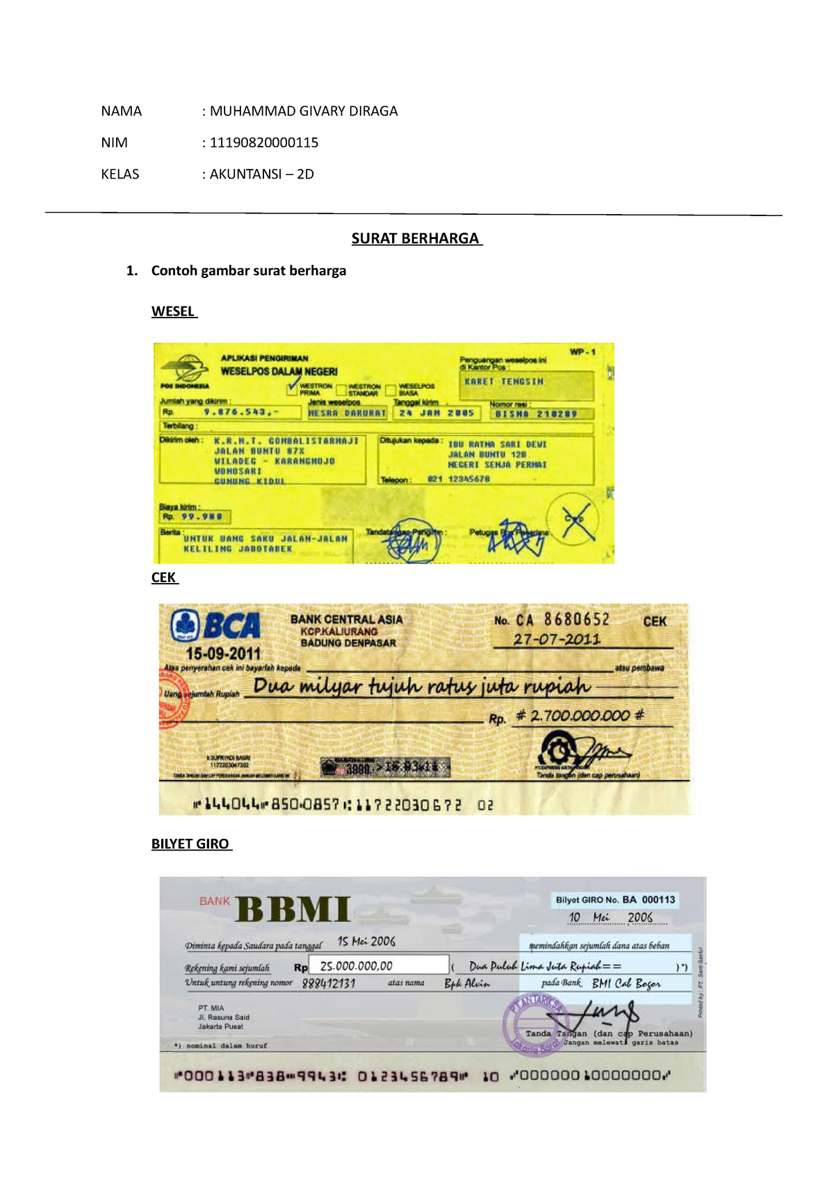 HK. Surat Berharga Assignment - NAMA : MUHAMMAD GIVARY DIRAGA NIM