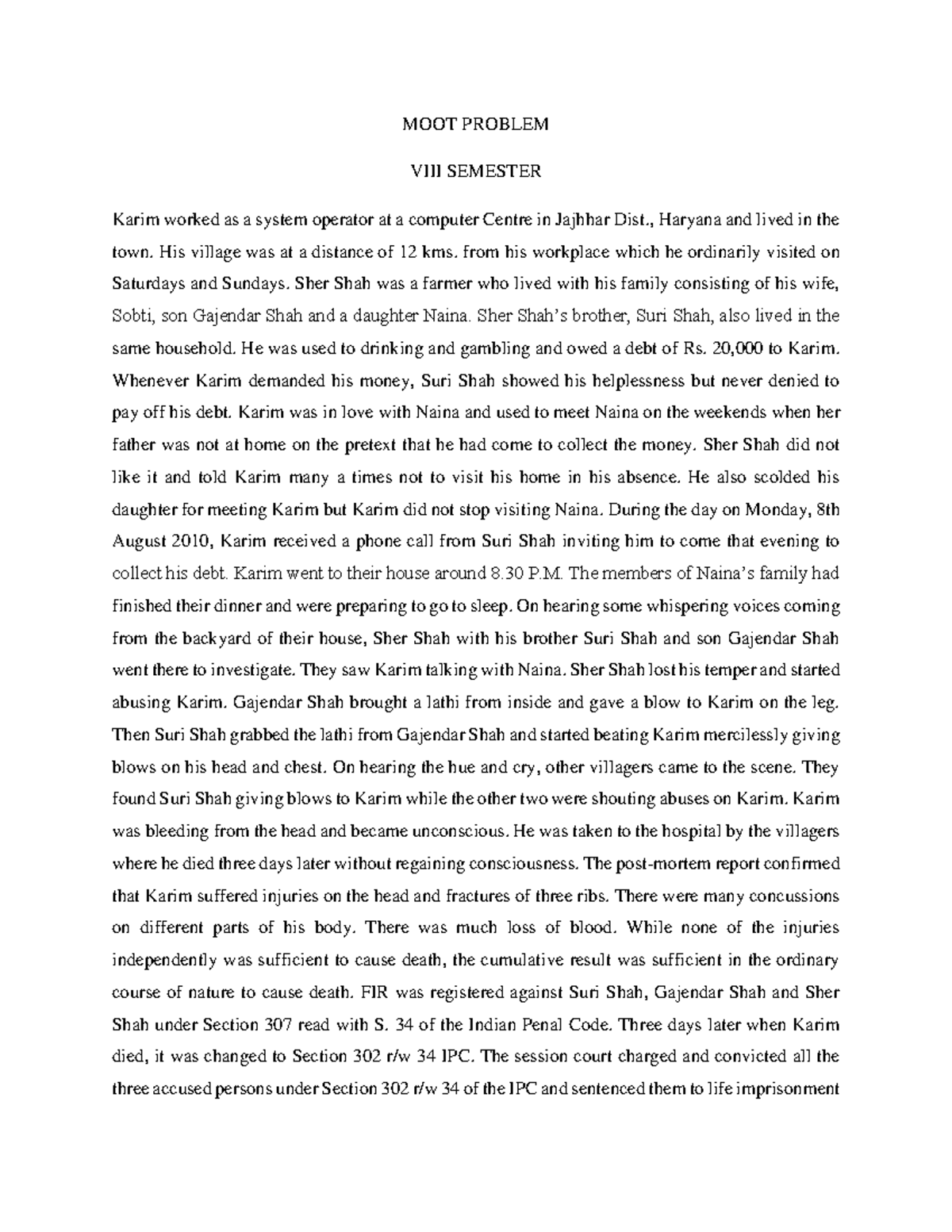 Moot Problem VIII Semester-converted - MOOT PROBLEM VIII SEMESTER Karim ...