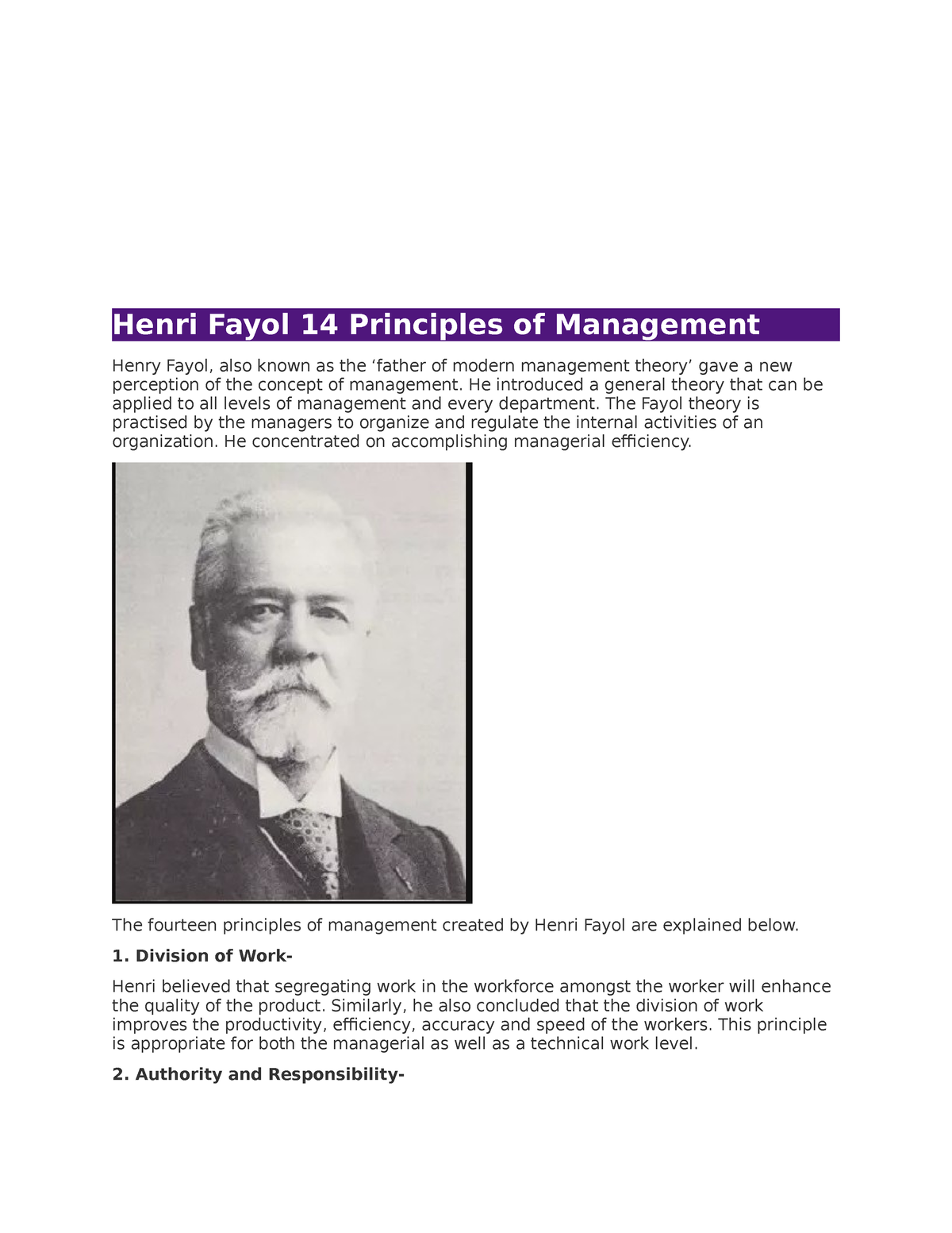 THE 14 Principles OF Henri Fayol IN Administrative Management ...