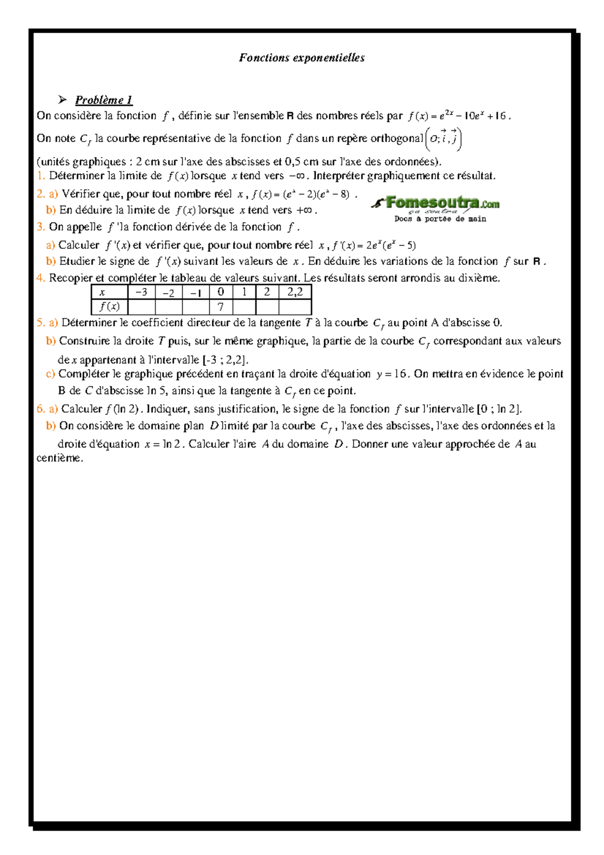 6129fe0d9c79fprobleme 1 etude d une fonction exponentielle math ...